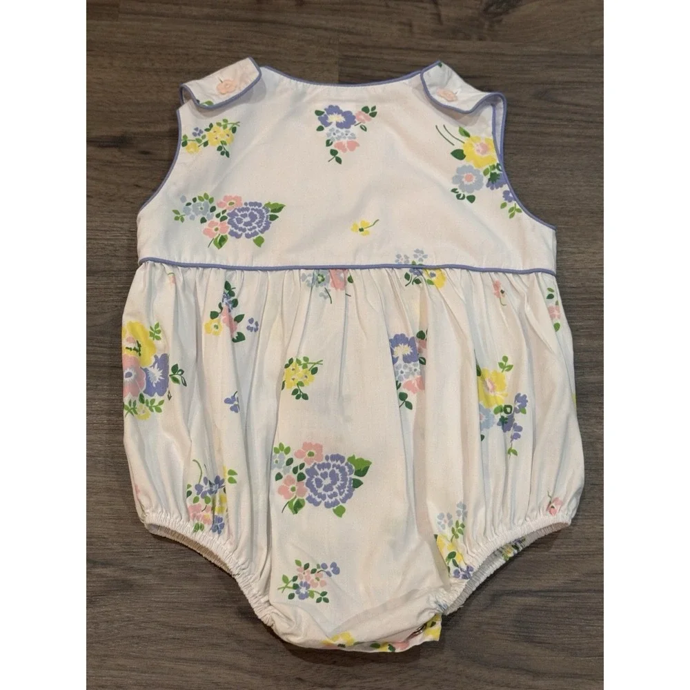 Beaufort‎ Bonnet Bubble 18-24M White Floral Heirloom Southern Boutique Romper